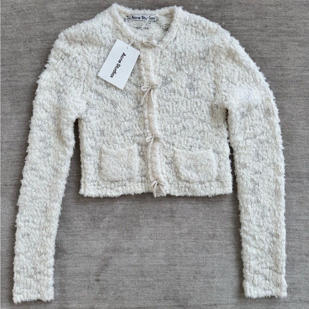 Acne Studios Cream Textured Knit Sweater